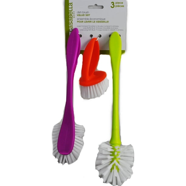 Casabella Bottle Cleaning Brush with Nylon Bristles 12" Handle Plum Casabella Bottle Cleaning Brush with Nylon Bristles 12" Handle Plum